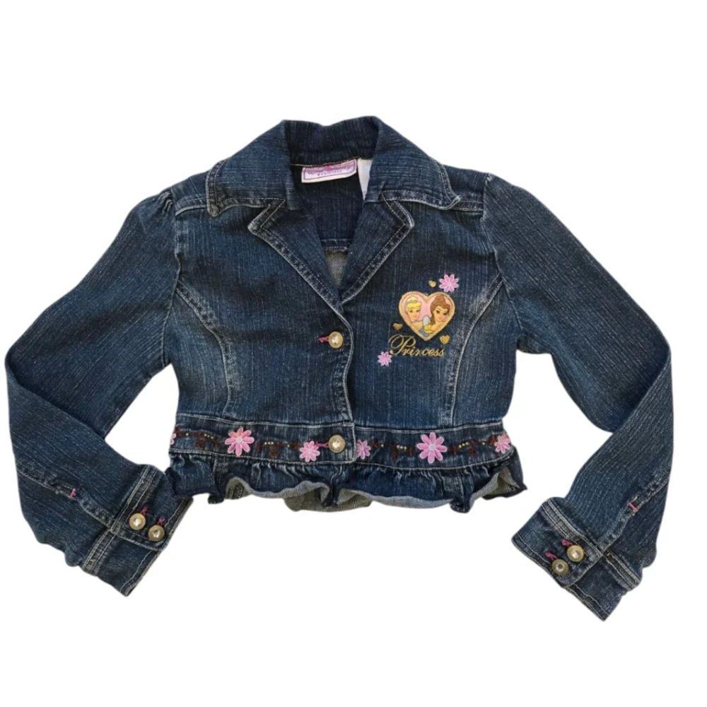 Y2K Disney Princess Belle and Cinderella Denim Jean Jacket